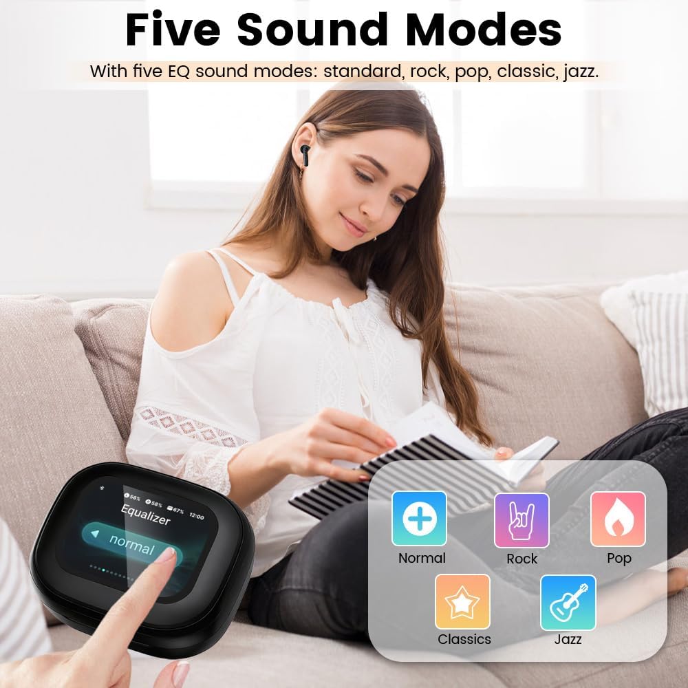 Skiennix Wireless Earbuds - Bluetooth 5.4 with ANC Noise Cancelling & 60H Playtime | Black