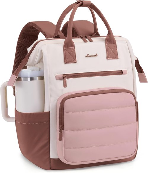 LOVEVOOK Puffer Laptop Backpack - Stylish 15.6 Inch Work Bag for Women | Perfect for Nurses, Teachers & Students