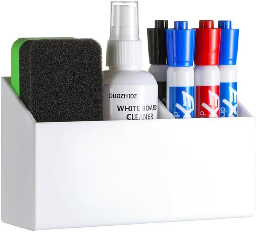 Lingshare Acrylic Magnetic Marker Holder - Ideal for Whiteboards & Refrigerators | White Color