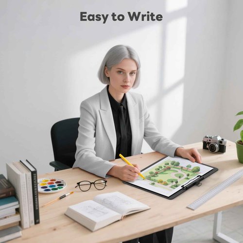 Juvealoe Horizontal Clipboard with Pen Holder, Black 8.5 x 11 Plastic Clip Boards for Classroom, Teacher, Size 9 x 12.5 in, Landscape Layout, School & Office Supply(Pack of 25)