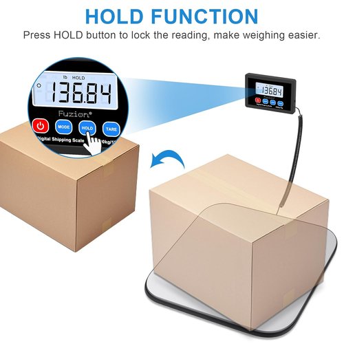 Fuzion-LiftX Digital Shipping Scale - 440LB Capacity, Tare Function & AC Adapter Included | Perfect for Small Business & Luggage