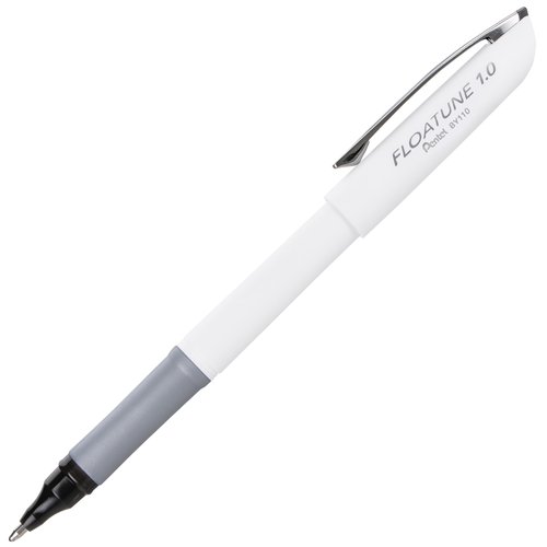 Pentel Floatune Rollerball pen, 1.0mm Bold Point, Black Ink, Pack of 12 (BY110-A)