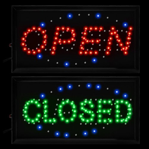Boshen LED Open Sign - Eye-Catching Business Display with On/Off Switch & Chain - 2-in-1 Open/Closed