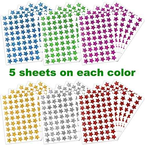 1620 Pack, 6 Colors, Holographic Small Star Stickers for Kids Reward, Behavior Chart, School Classroom Student Teacher Supplies, 0.6" Diameter