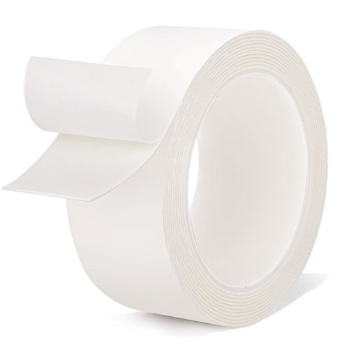 Double Sided Tape 2" x 9.85 FT, Damage Free Removable Mounting Tape Heavy Duty, No Residue PE Foam Tape Strips, Extra Strong Adhesive Tape Waterproof for Paint Wall Picture Hanging Poster Crafts