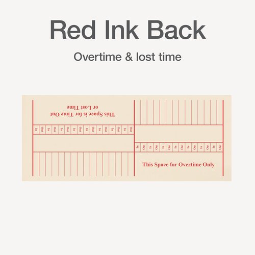 Adams Time Cards, Weekly, 2-Sided, Overtime Format, 3-3/8" x 8-1/4", Manila, Green/Red Print, 200-Count (9660-200)