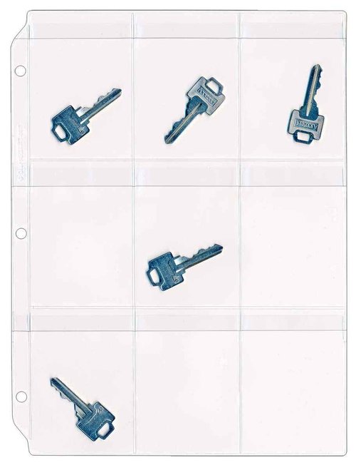StoreSMART Key Holder - Clear Vinyl Binder Pages - Top Load with Flaps -20-Pack - (RMSTWPF-KEY-20)