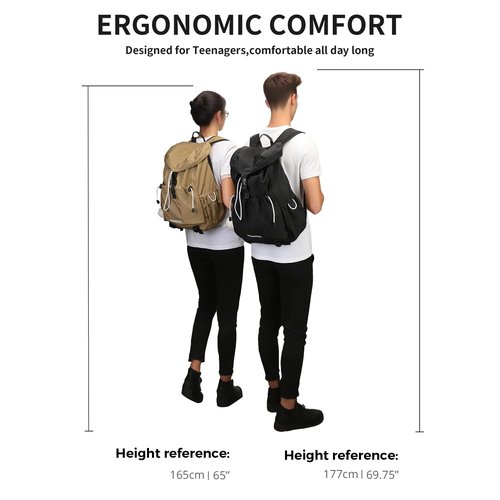 Ankyery Drawstring Backpack for Teen Girls Boys, Work College Travel 17 Inch Laptop Backpack, Cute Back to School Bookbag, Casual Daypack for Middle High School University Daily Use Gym