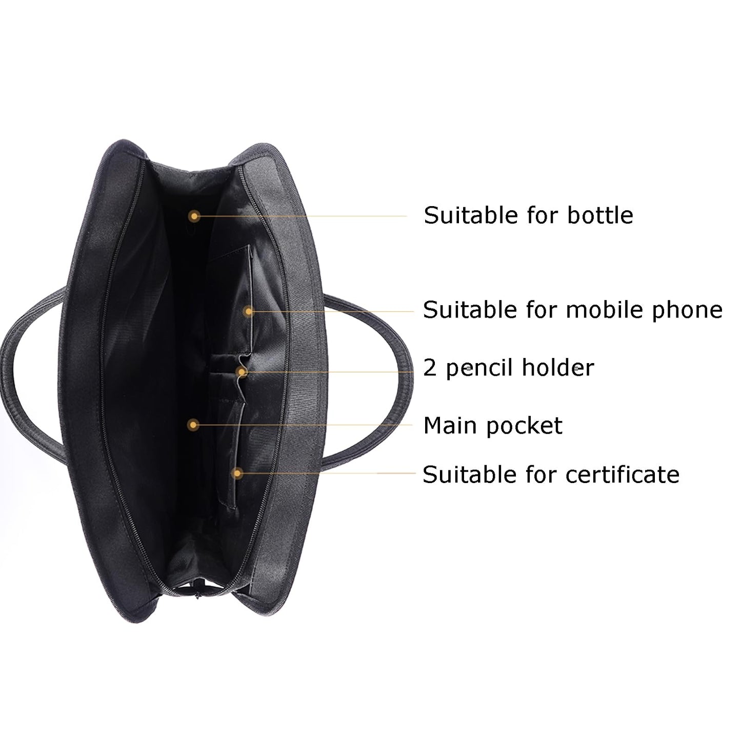 yufocusqc Oxford Document Bag with Handle and Meeting Office Organizer Handbag Briefcase for Carrying Paper Files 1 Pack Black