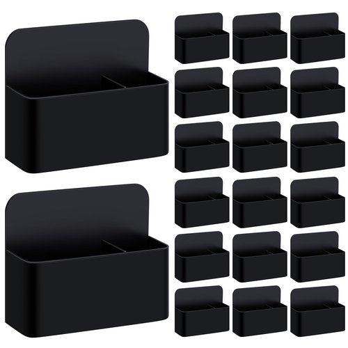 20 Pack Magnetic Dry Erase Marker Holder Bulk Whiteboard Magnetic Marker Holder Pen Pencil Organizer for Classroom Whiteboard Refrigerator Locker Storage (Black)