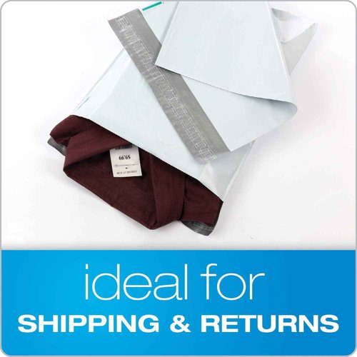 Quality Park 11 x 13 Poly Shipping Mailers, 2" Expansion, Redi-Strip, Self Sealing, Water-Resistant, Tamper Evident, Recycled White, 100 per Box (QUA46390)