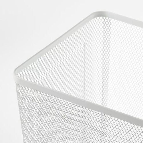 6.25 gallons Square Mesh Waste Wastebasket Pack of 2, Lightweight Waste Metal Basket Garbage Can, Metal Trash Bin Ideal for Kitchen Home Office Dorm Living Desk Bedroom, White