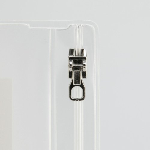 Business Source Ring Binder Pocket with Zipper, 9.5" x 6", Clear with White Back, 24 Count