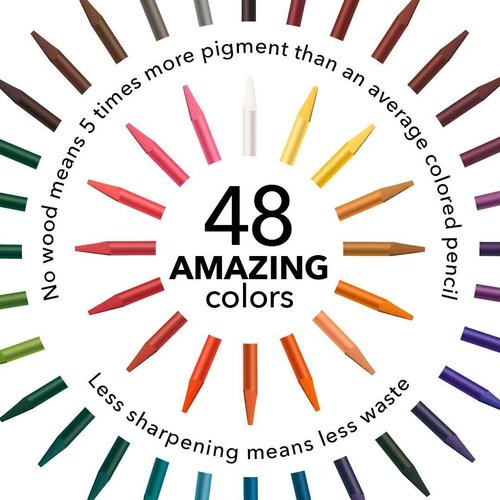 Castle Art Supplies 60 Piece Woodless Watercolour Pencils Set | 48 Solid Premium Pigmented Pencils Plus Extras | All Core, No Wood | For Adult Artists, Starters, Colourists | In Strong Fabric Case