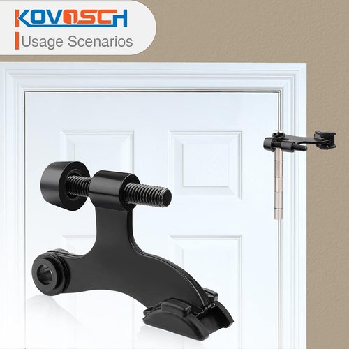 10 Pack Hinge Pin Door Stopper | Adjustable Heavy-Duty Design with Black Rubber Bumper Tips