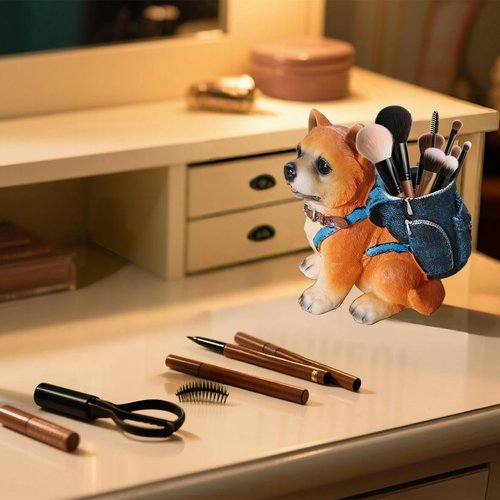 Photour Dog Pen Holder for Desk Cute Pencil Holder Creative Desk Pen Organizer for Home Office School Ideal Gifts for Women Mom Dog Lover or Kids