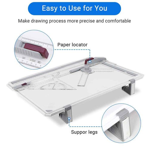 Drafting Table A3 Drafting Table Drawing Board, Portable A3 Drawing Board Multi-Function Drafting Tools Set, Architectural Technical Graphic Sketch Set with Parallel Rulers and