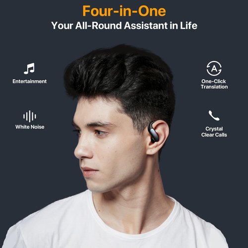AI Translation Earbuds Real Time,144 Languages & Accents Translator Earbuds,4 in 1 AI BluetoothTranslating Headphone Support Playing Music Phone Calls for Travel Business Learning