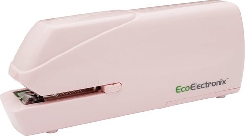 EcoElectronix Portable Electric Stapler Pro - 30 Sheet Capacity, Quiet & Jam-Free Operation | Battery/AC Powered (Pink)