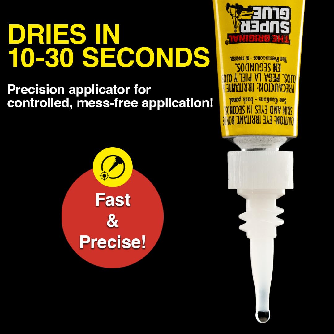 Super Glue Liquid, 2 Gram Tubes, 12-Pack, Clear, Instant Bonding, Fast Dry, Cyanoacrylate Adhesive, Precision Tip for Wood, Metal, Plastic, Crafts, Ceramic, and Toy Repairs