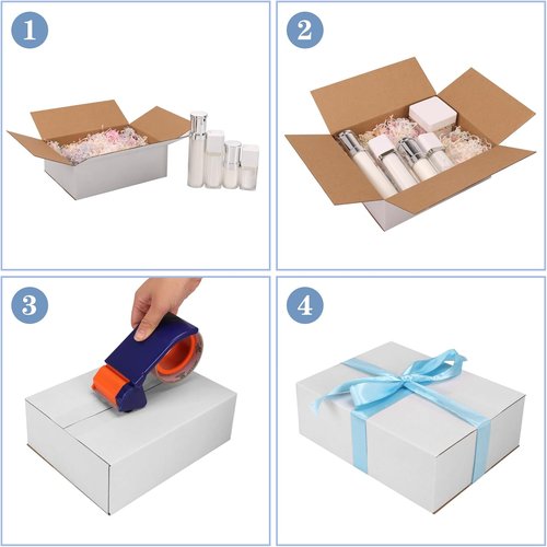 Hoikwo Shipping Boxes - Set of 30 White Corrugated Cardboard Boxes for Small Business Packaging