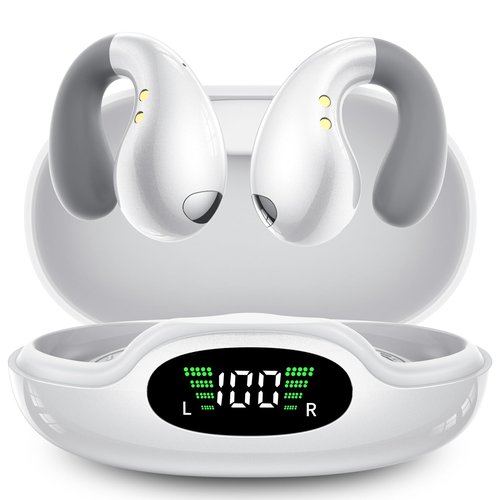 Boytond Ultra Open Ear Earbuds - Ergonomic Clip-On Earbuds, Small Bone Conduction Over-The-Ear Headphones with Waterproof Design, Perfect Running Headphones for Sports and Fitness