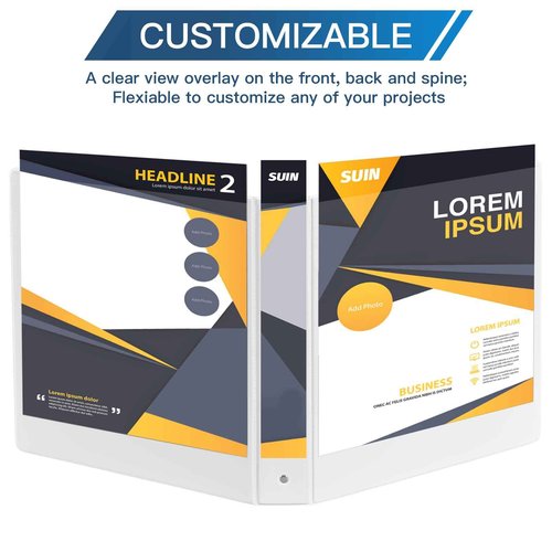 1.5-inch 3 Ring-Binder with 2 Interior Pockets, Premium 1.5''-Binders Holds 325 Sheets US Letter Size 8.5'' x 11'' Paper - Durable, Versatile Binders for Office, Home, and School Use, 6 Pack (White)