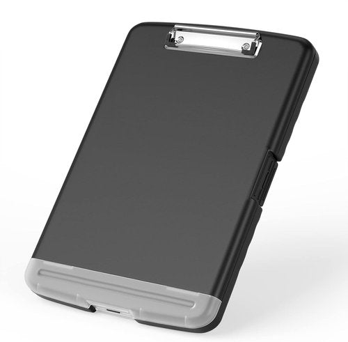Rimilak Clipboard - High Capacity Plastic Folio with Storage & Pen Holder | 8.5 x 11" - Black