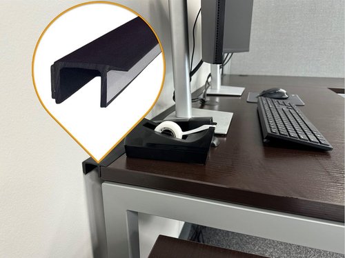 Generic Desk to Wall Gap Filler – Durable PVC Plastic Office Desk Attachment, Eliminates Desk-Wall Gaps, Easy Installation, Fits Most Desks, 72 Inches, Matte Black