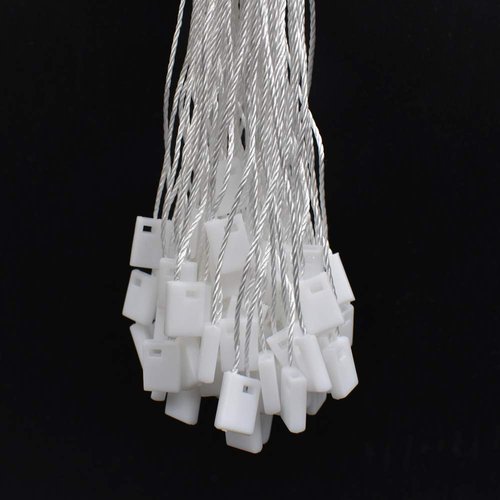 7 Inch Hang String Tag Fasteners Nylon Snap Lock Pin Loop Fastener Hook Ties 1000Pcs (White)