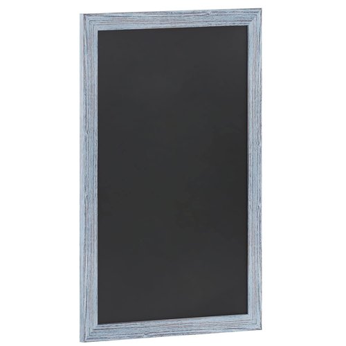 Flash Furniture Canterbury Wall Mount Magnetic Chalkboard Sign - Rustic Blue Finish - 24" x 36" - Vertical or Horizontal Hanging Message Board