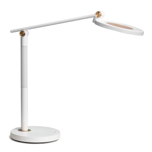 BARMIKA Bright LED Desk Light, Dimmable LED Task Lamp with Touch Control, Cute Night Light, Adjustable Arm, Tall Desk Lamp with USB Charging Port for College Dorm Room, Classroom, Home, Office, White
