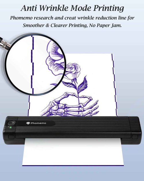 Phomemo TP83 Bluetooth Tattoo Stencil Printer with 10pcs A4 Transfer Paper & 100 Sheets A4 Size Stencil Transfer Paper for Tattooing
