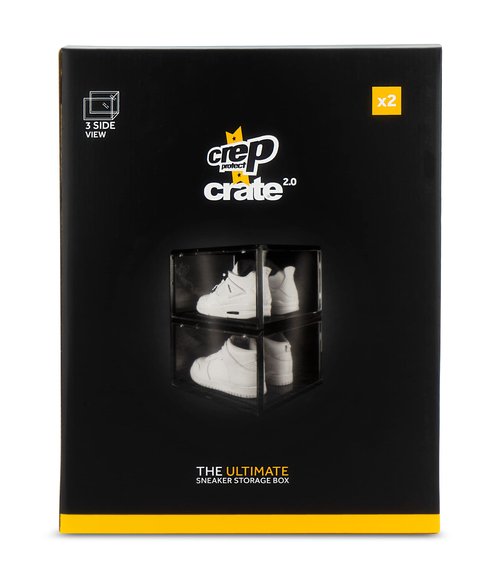 Crep Protect Crates Shoe Storage Box - Ultimate Sneaker Crates 2.0, Shoe Organizer, Stackable Shoe Crates (2 Crates Per Pack)