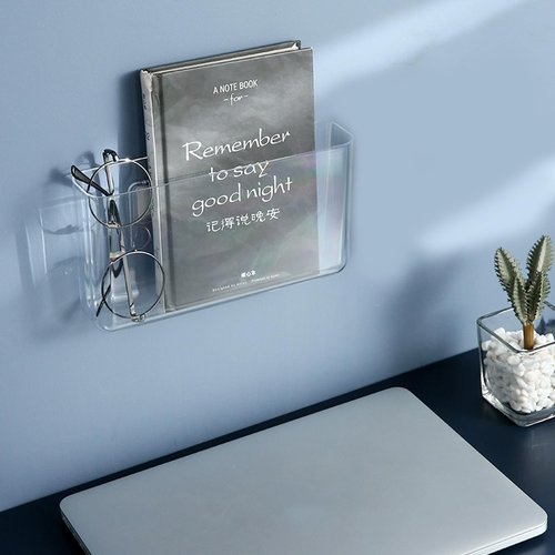 Voittozege 3 Pack Plastic Wall Folders, Acrylic Single Pocket Wall Mount File Holder Clear Hanging Wall File Organizer Plastic Single Pocket Hanging for Office Home Bathroom, 8.6x4.7x2.1 Inch