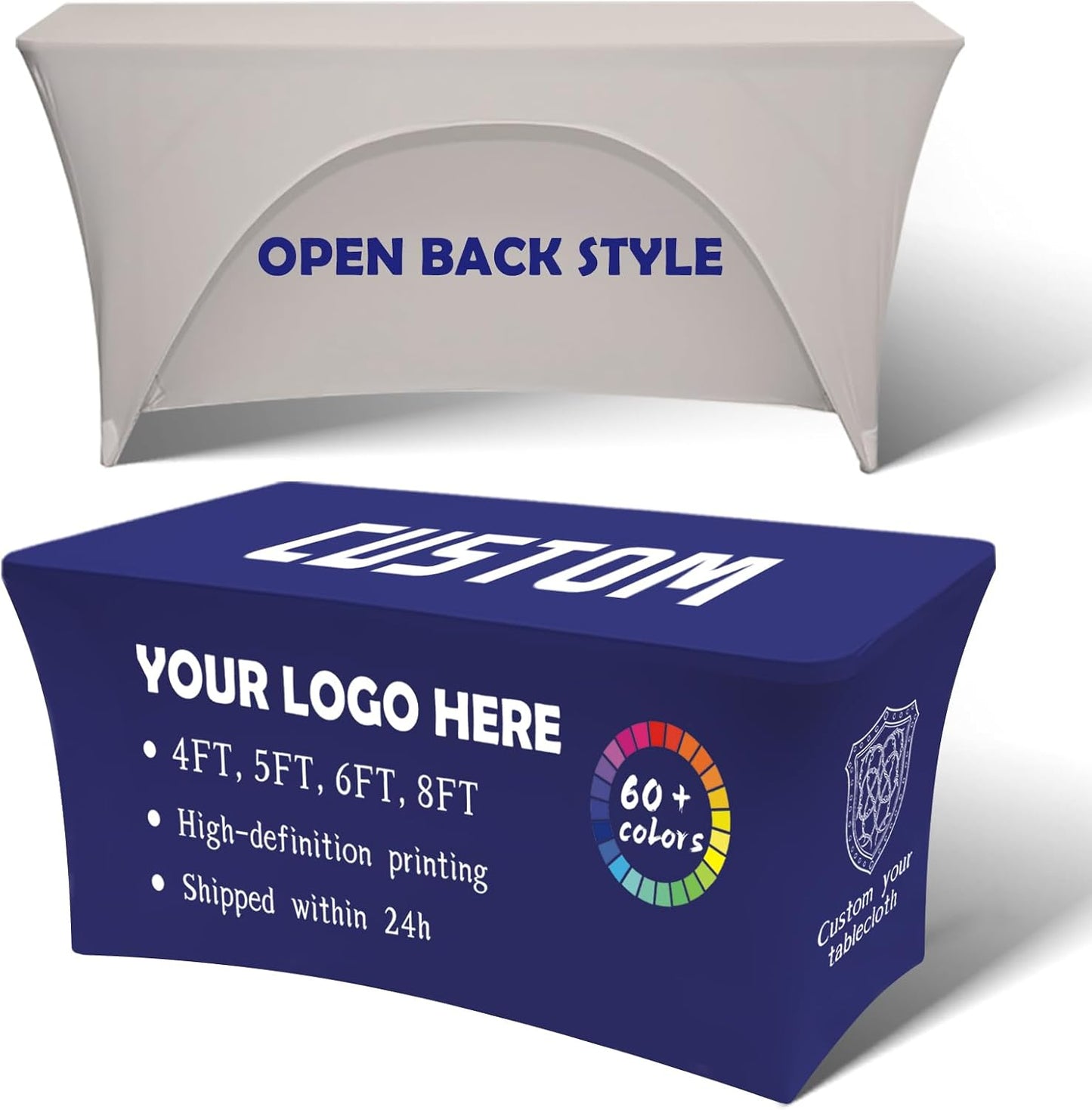 Skiennix Custom Stretch Spandex Table Cloth - Personalized Logo Design for Events | 4FT, 5FT, 6FT, 8FT