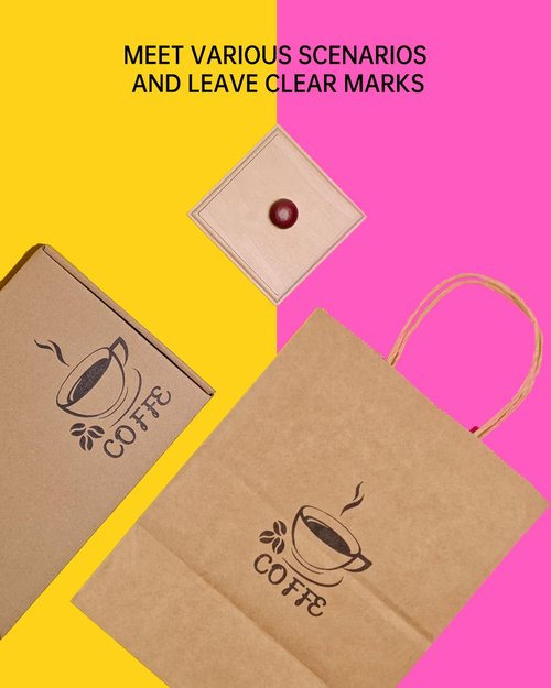 PuLongKer Custom Logo Stamp – Business Stamp with Your Design – Customized Wood Stamp Image for Branding – Personalized Stamp for Business,(2"x2")