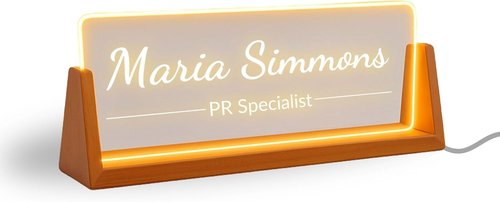 Regine Switzerland Personalized Desk Name Plate - Custom LED Office Gift for Coworkers & Managers