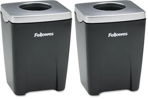 Fellowes Office Suites Paper Clip Cup (8032801), Black, Silver, 3.3" x 2.4" x 2.2" (Pack of 2)