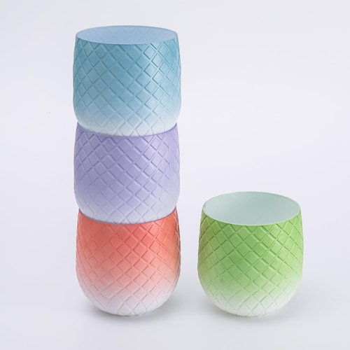 Y YOMA 2 Pack Pen Holder for Desk Cute Plastic Pencil Cup Pen Container Square Organizer Modern Aesthetic Design Desktop Storage Solution for Pens, Pencils, Marker, Makeup Brush, Gradient Blue