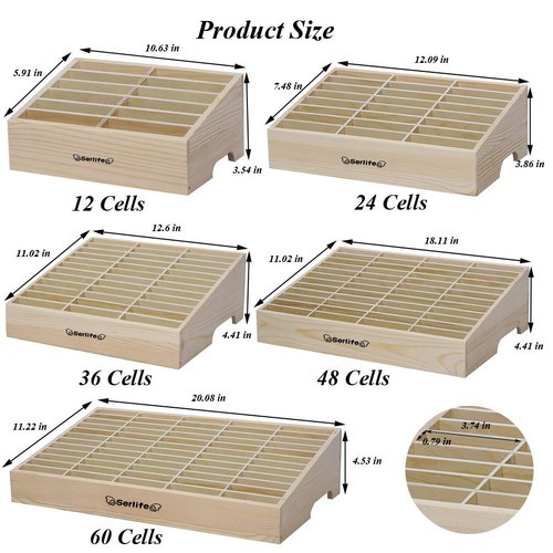 No-branded Serlife Wood Cell Phones Storage Box Pencil Mobile Phone Holder Classroom Desktop Organizer (Maple, 36 Cells)