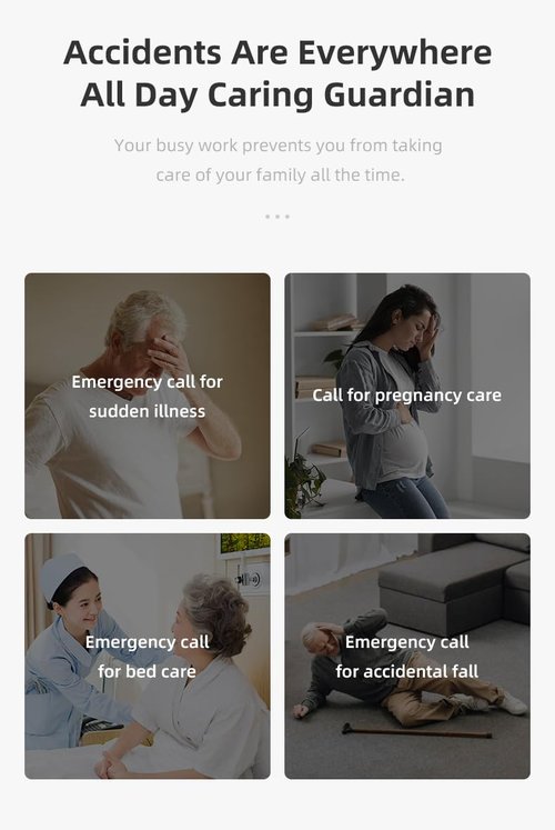 Life Alert Caregiver Pager - No Monthly Fee! WiFi Emergency Alert System for Seniors, Elderly, Disabled - Easy Setup, Loud Alarm, 24/7 Peace of Mind