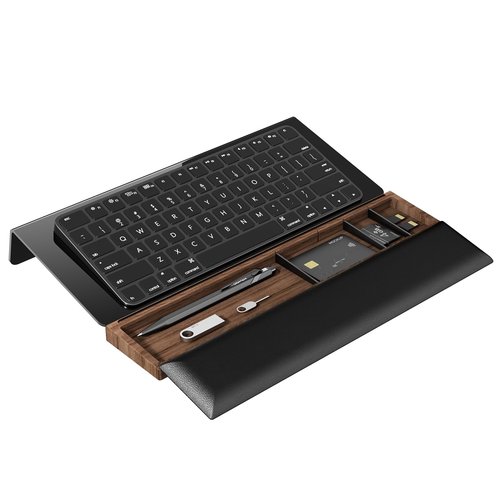 Keyboard Stand, Riser With Wrist Rest and Storage, Ergonomic Computer Riser With Wrist Pad for Home Office (Keyboard Not Included)
