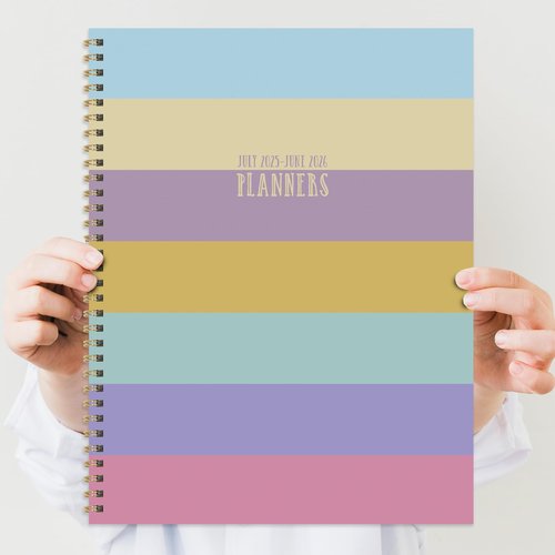 TF Publishing July 2025 - June 2026 Striped Down Large Weekly Monthly Planner - 12 Month Academic Planner 2025-2026 with Durable Cover, Thick Uncoated Paper, and Planning Stickers - 9in x 11in