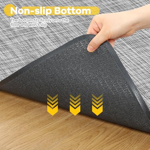 BesWin Large Office Chair Mat for Hardwood Floor, 48" x 60" Desk Floor Mat for Rolling Chair and Computer Desk, Heavy Duty PVC Floor Protector Rug for Home Office, Grey