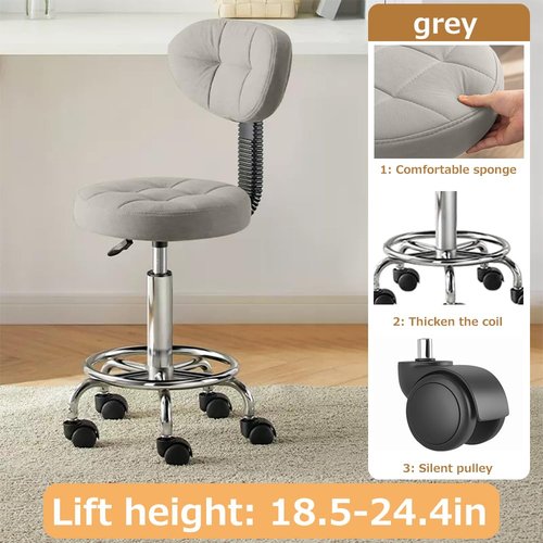 XUEGW Office Drafting Chair with Back Support and Footrest Multi-Purpose Office Desk Chair, Home Chair Thick Seat Cushion for Home Bar Kitchen Shop