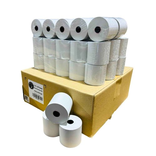 BAM POS 2 1/4" x 165' Thermal Cash Register POS Receipt Paper - Low Dust Thermal - Bright White Paper - Compatible with CE T100, PCR T465 and Many More - 50 Rolls Per Case