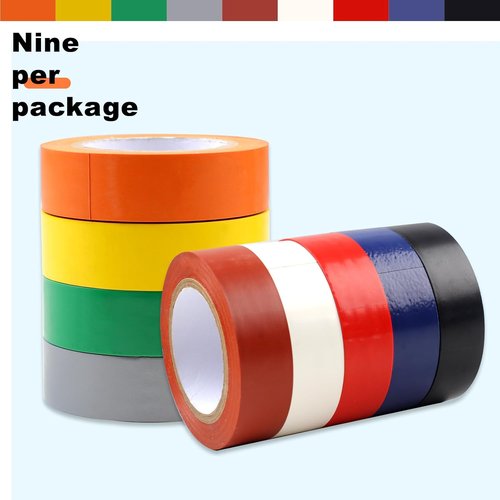Romeda 9 Pack Colored Electrical Tape - Water, Sun & Oil Resistant for Home & Industrial Use