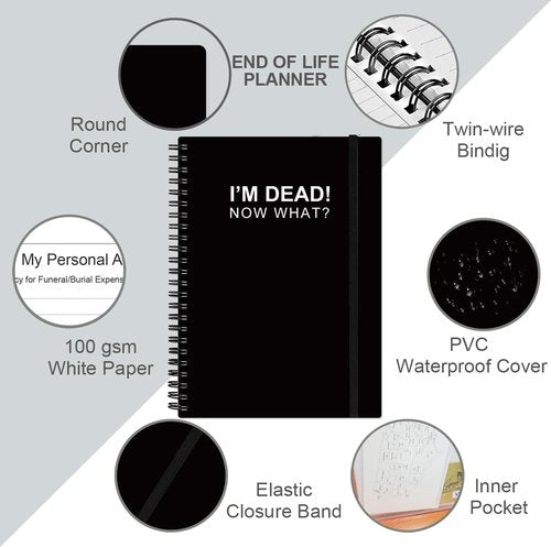I'm Dead, Now What! – Final Wishes Organizer Workbook for Funeral Planning & Arrangements | 5.8" x 8.5", Black