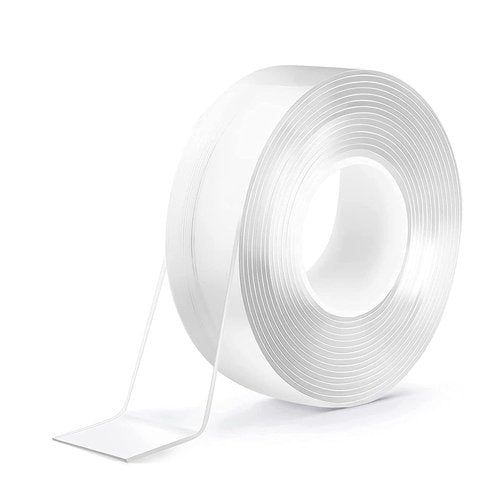 Double Sided Tape Heavy Duty, Nano Double Sided Adhesive Tape, Clear Mounting Tape Picture Hanging Adhesive Strips （9.85FT） 2mm Thickness x 20mm Width